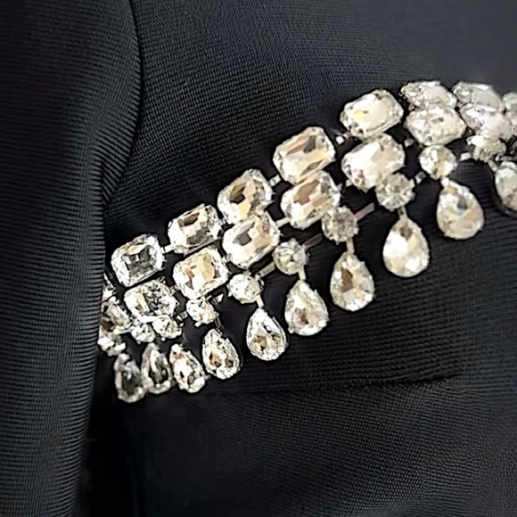 Fashion Nova Luxe Black Long Sleeve Dress with Silver Accents - Picture 11 of 16